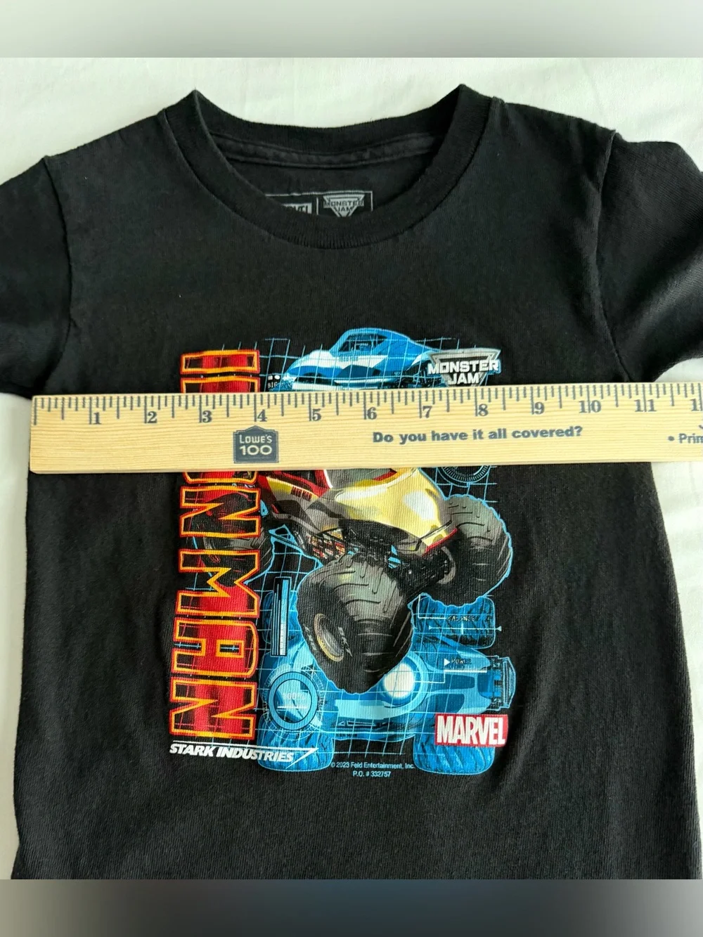 Monster Truck Marvel Iron Man Black Kids T-Shirt Youth XS